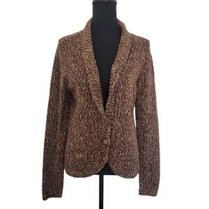 Alfani Textured Knit Button‎ Front Cardigan Wool Blend Multicolor Cottage Y2K LG